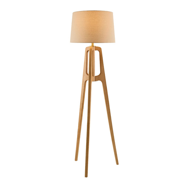 Modern European furniture - Brown Rubberwood Floor Lamp - www.oroa.com