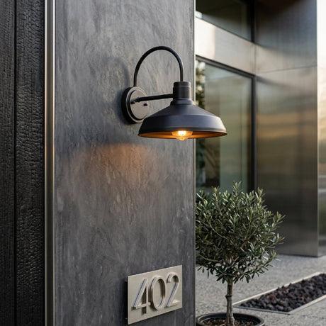 Modern European furniture - Outdoor Black Metal Wall Lamp - www.oroa.com