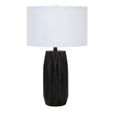 Modern European furniture - Black Ceramic Faceted Table Lamp - www.oroa.com