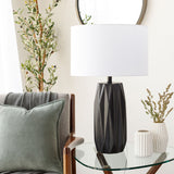 Modern European furniture - Black Ceramic Faceted Table Lamp - www.oroa.com