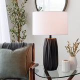 Modern European furniture - Black Ceramic Faceted Table Lamp - www.oroa.com