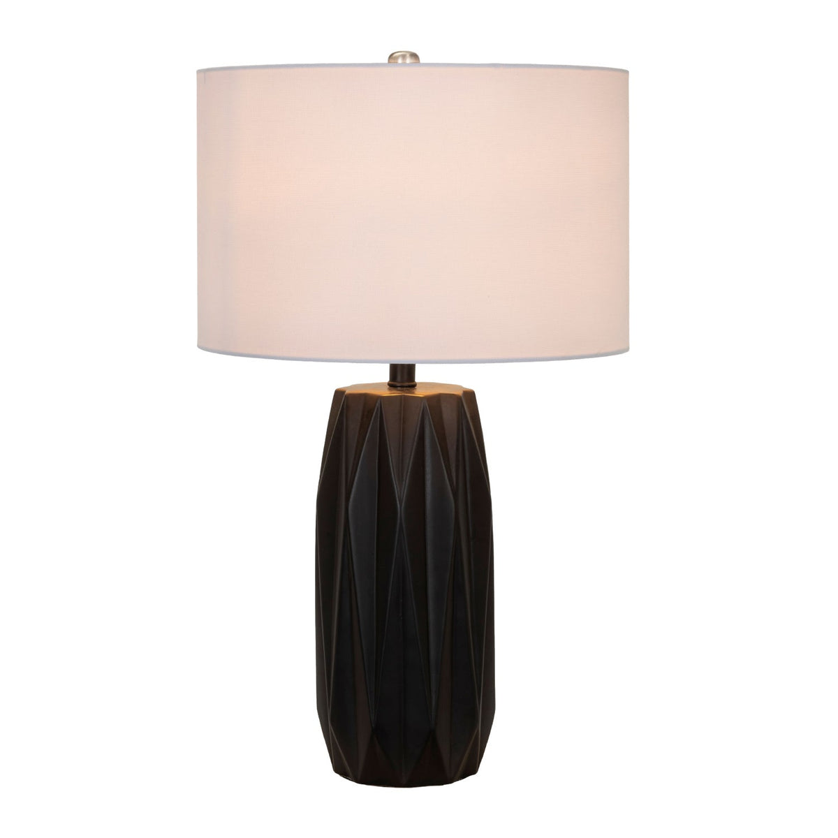 Modern European furniture - Black Ceramic Faceted Table Lamp - www.oroa.com