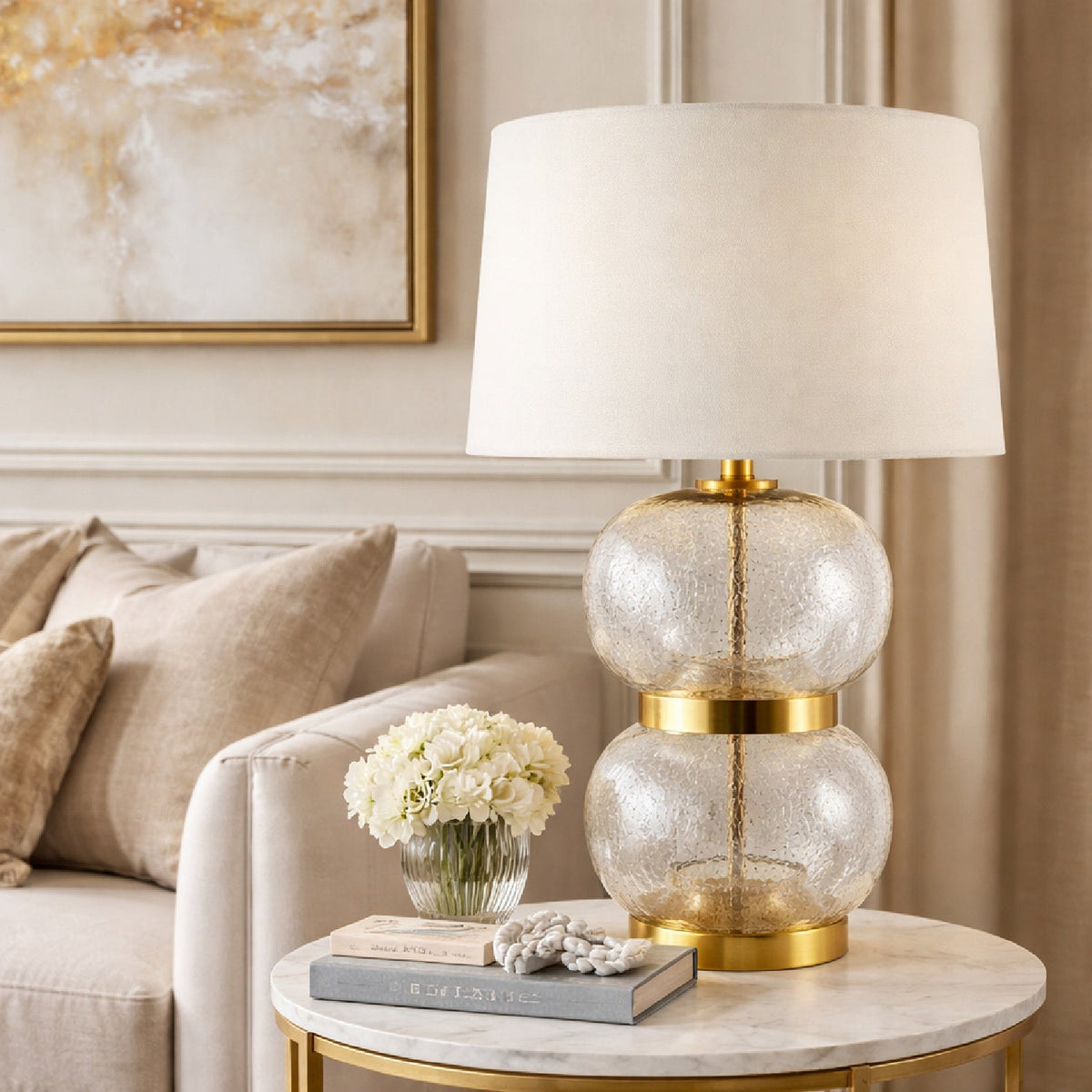 Modern European furniture - Textured Clear Glass Table Lamp - www.oroa.com