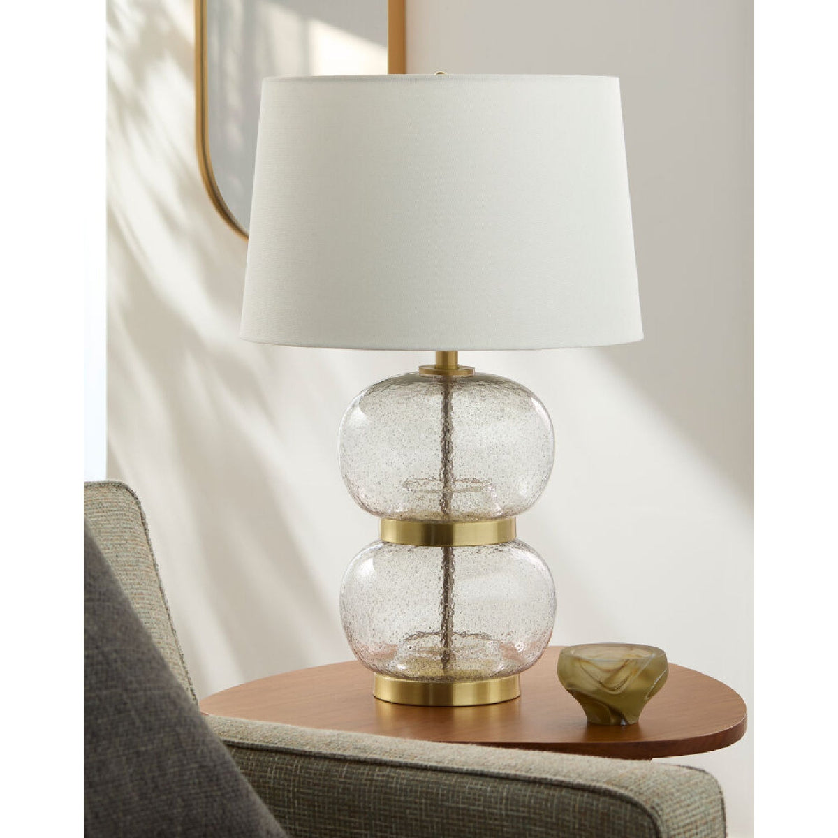 Modern European furniture - Textured Clear Glass Table Lamp - www.oroa.com