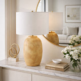 Modern European furniture - Linen Painted Cement Table Lamp - www.oroa.com