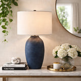 Modern European furniture - Linen Painted Cement Table Lamp - www.oroa.com
