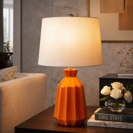 Modern European furniture - Neon Glazed Ceramic Table Lamp - www.oroa.com