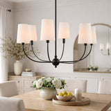 Modern European furniture - 6-Light White Linen Chandelier - www.oroa.com