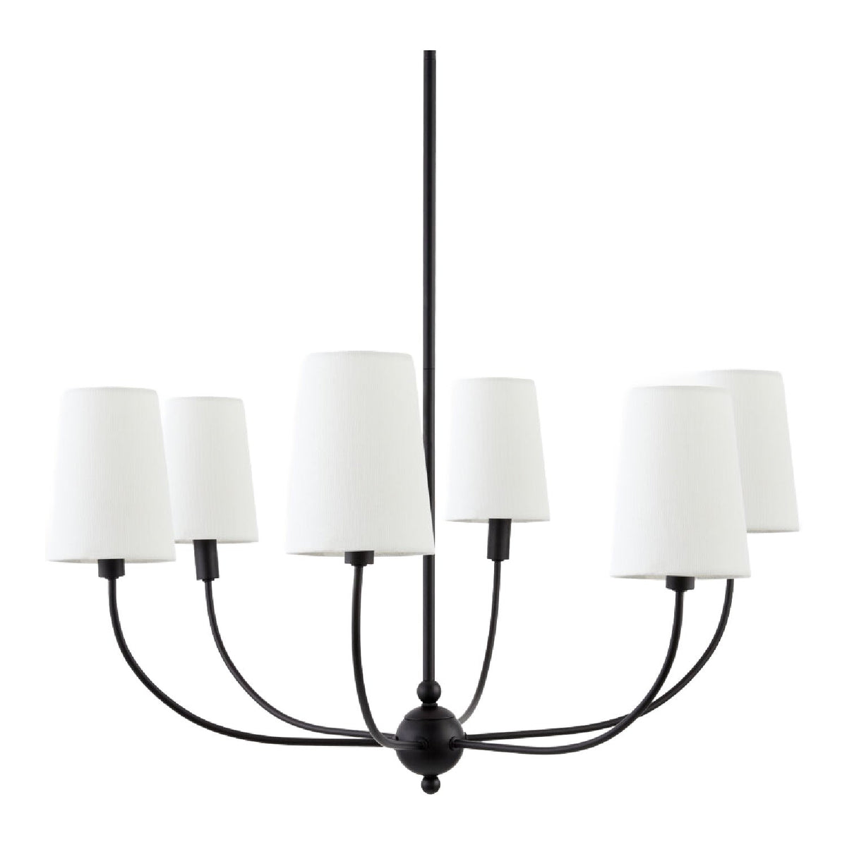 Modern European furniture - 6-Light White Linen Chandelier - www.oroa.com