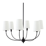 Modern European furniture - 6-Light White Linen Chandelier - www.oroa.com