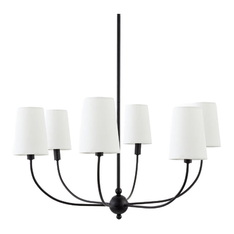 Modern European furniture - 6-Light White Linen Chandelier - www.oroa.com