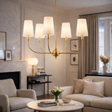 Modern European furniture - 6-Light White Linen Chandelier - www.oroa.com