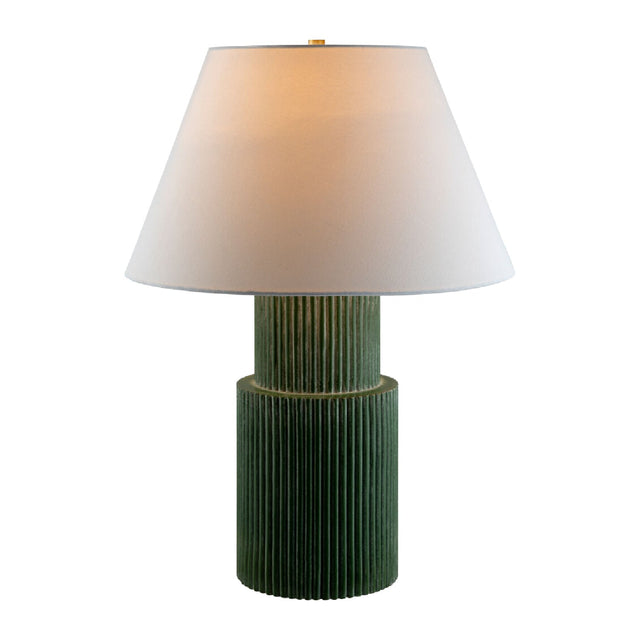 Modern European furniture - Ridged Green Accent Table Lamp - www.oroa.com