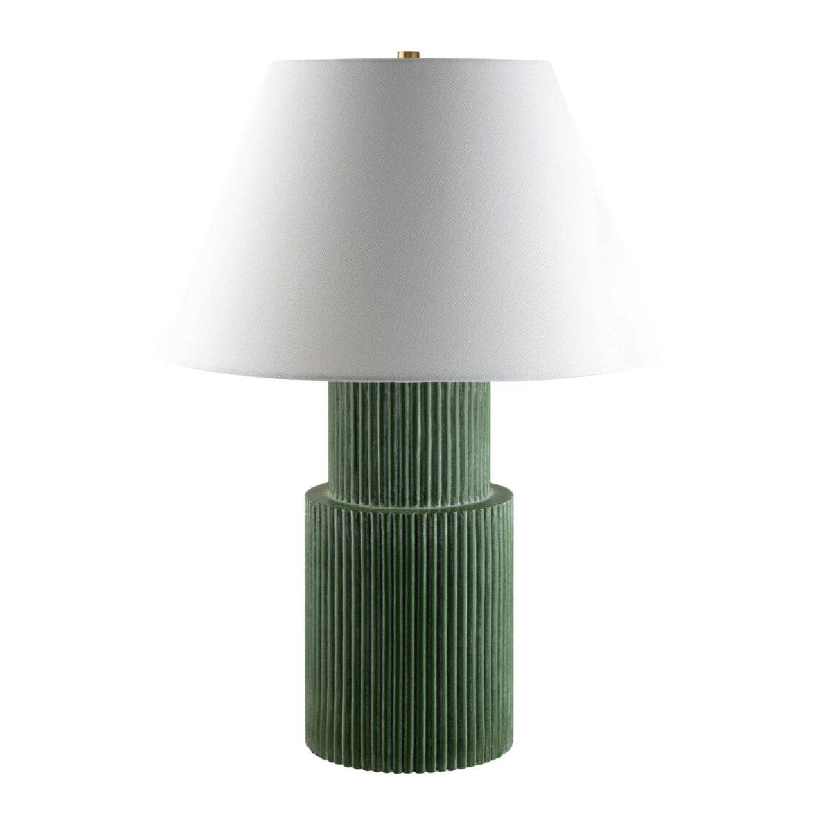 Modern European furniture - Ridged Green Accent Table Lamp - www.oroa.com