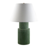 Modern European furniture - Ridged Green Accent Table Lamp - www.oroa.com