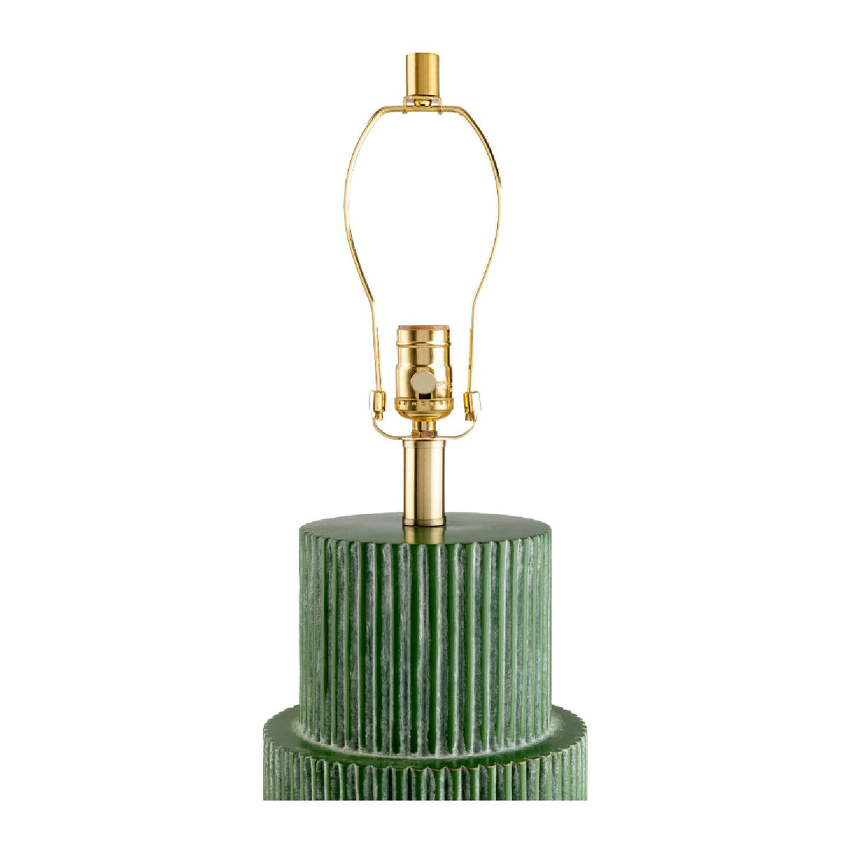 Modern European furniture - Ridged Green Accent Table Lamp - www.oroa.com