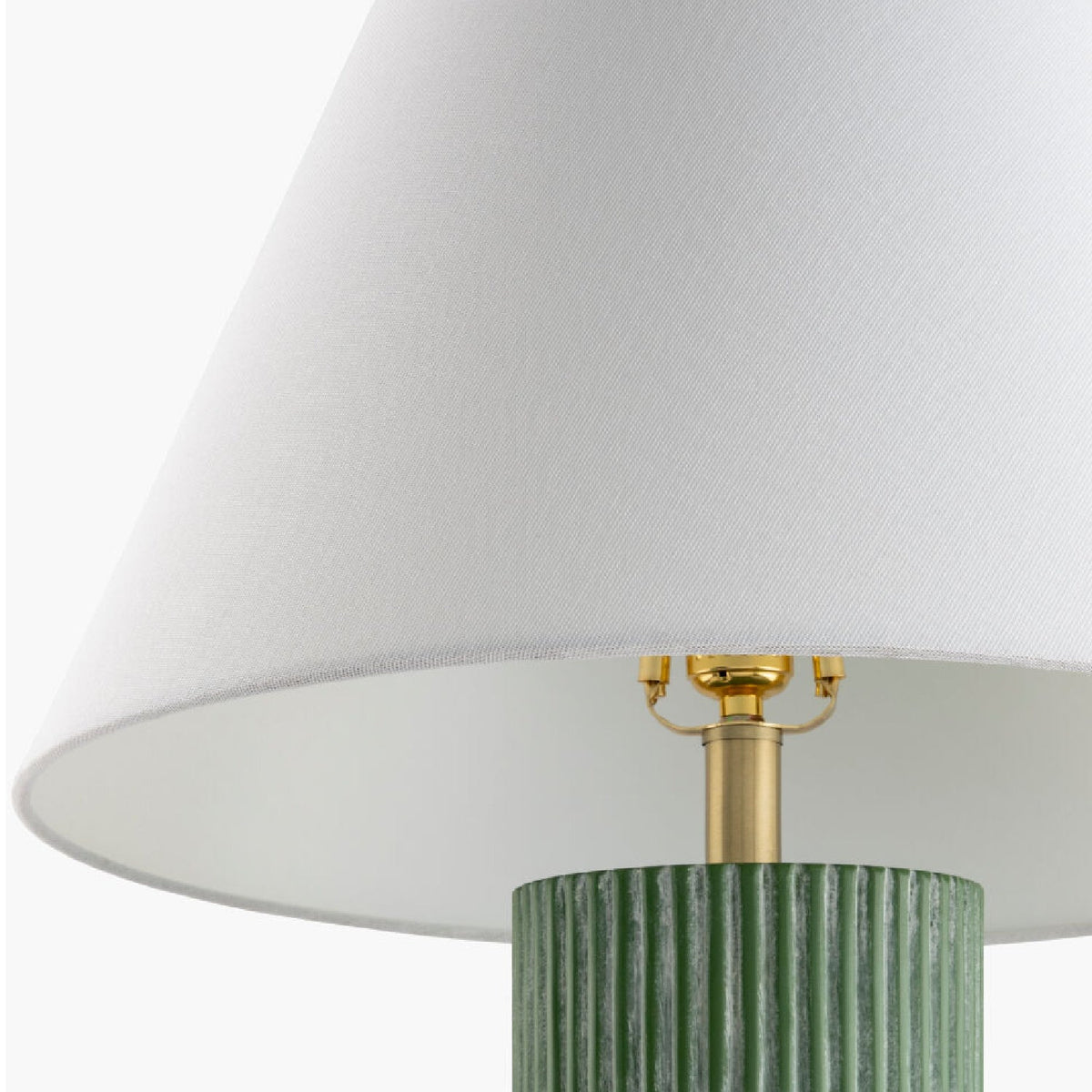 Modern European furniture - Ridged Green Accent Table Lamp - www.oroa.com