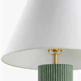 Modern European furniture - Ridged Green Accent Table Lamp - www.oroa.com