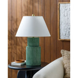 Modern European furniture - Ridged Green Accent Table Lamp - www.oroa.com