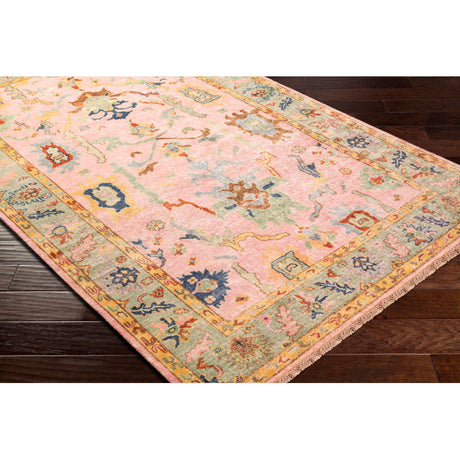 Modern European furniture - Pink Wool Fringed Carpet - www.oroa.com