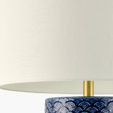 Modern European furniture - Hand-painted Blue Ceramic Table Lamp - www.oroa.com
