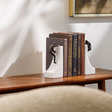 Modern European furniture - Marble & Bronze Bookend Set (2) - www.oroa.com