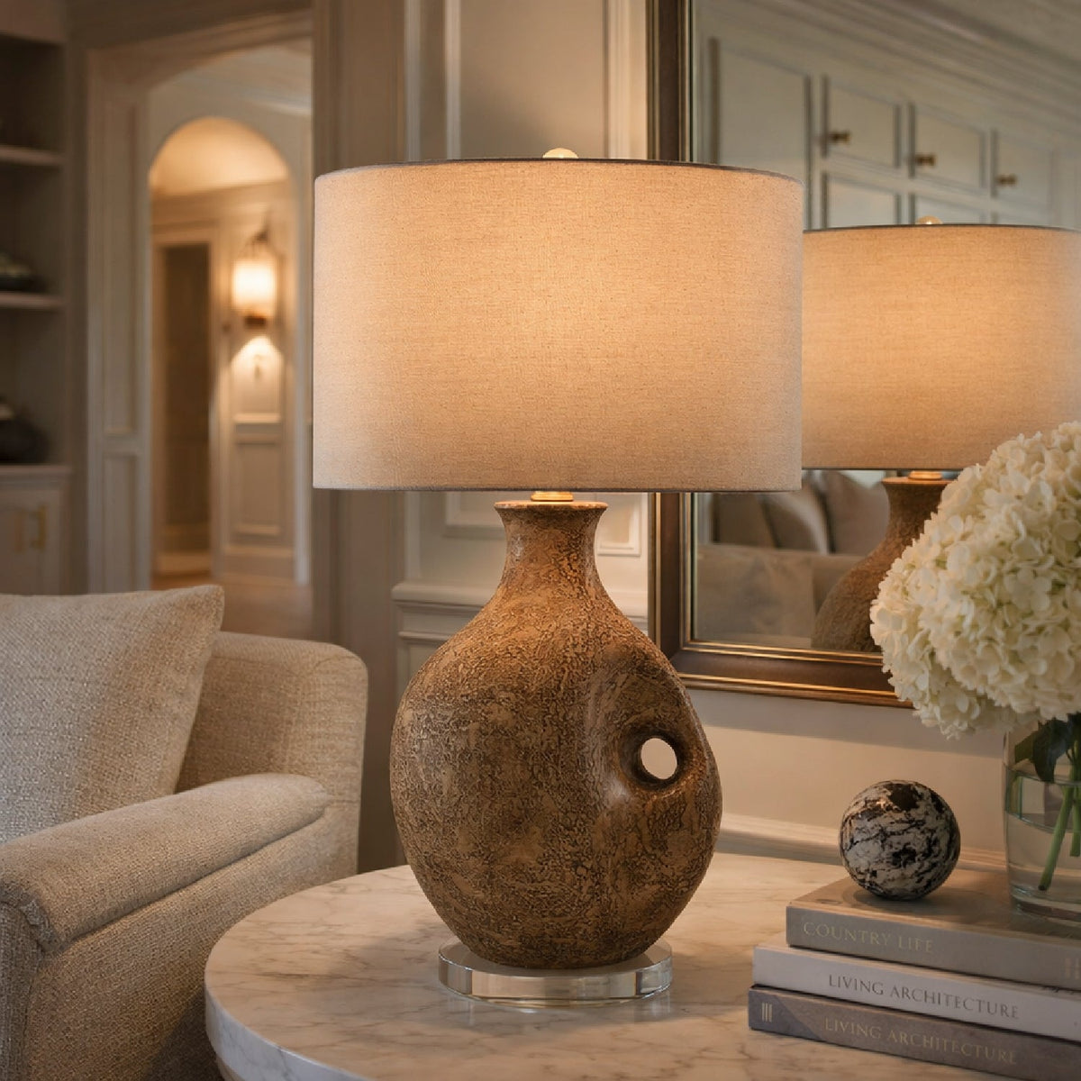 Modern European furniture - Painted Vase Inspired Table Lamp - www.oroa.com