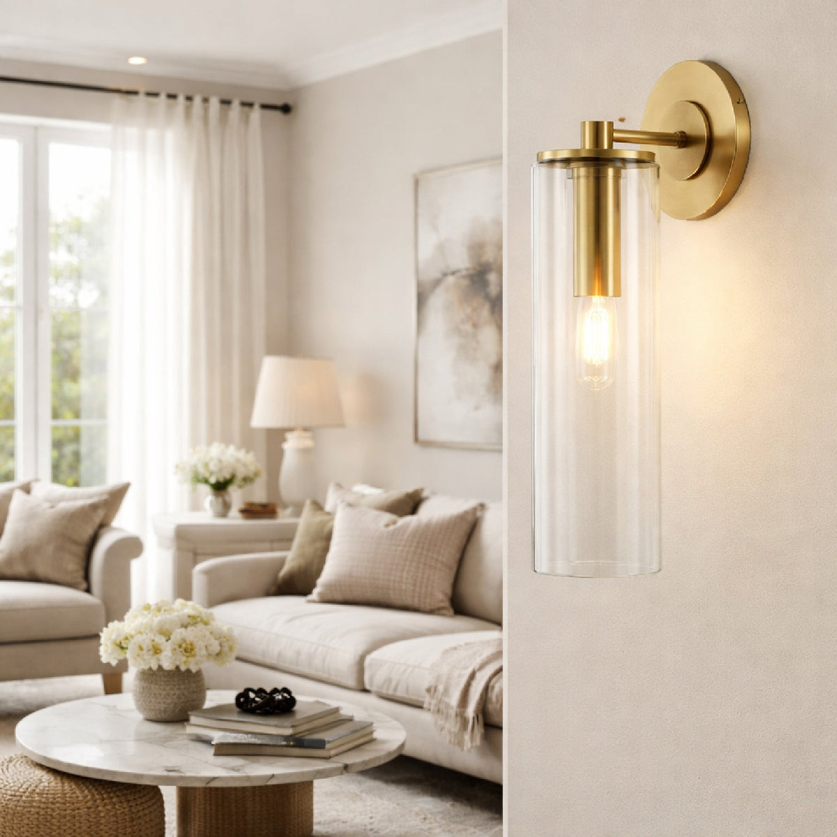 Modern European furniture - Tubular Clear Glass Wall Lamp - www.oroa.com