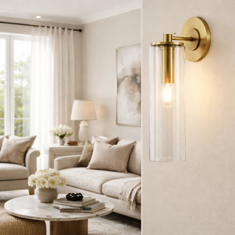 Modern European furniture - Tubular Clear Glass Wall Lamp - www.oroa.com