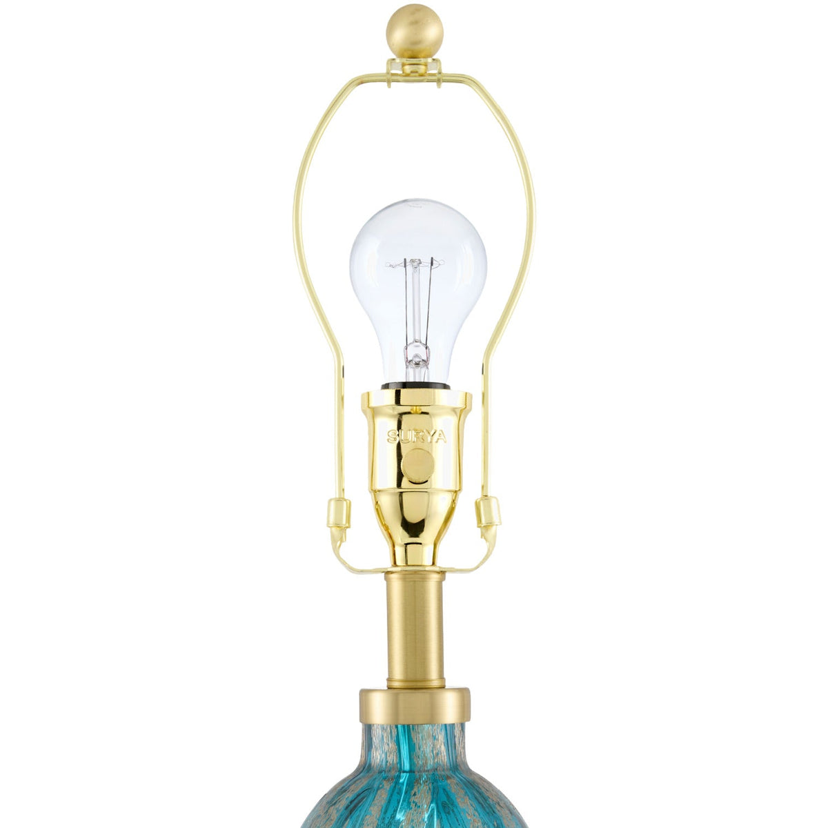 Modern European furniture - Hand-painted Blue Glass Table Lamp - www.oroa.com