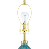 Modern European furniture - Hand-painted Blue Glass Table Lamp - www.oroa.com