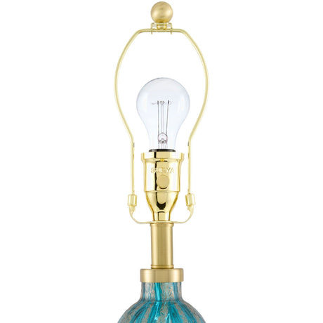 Modern European furniture - Hand-painted Blue Glass Table Lamp - www.oroa.com