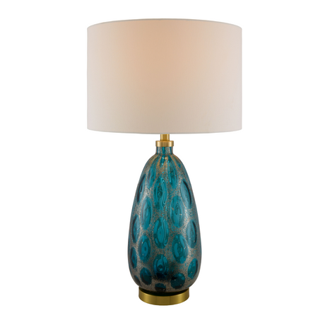 Modern European furniture - Hand-painted Blue Glass Table Lamp - www.oroa.com
