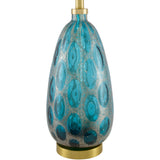Modern European furniture - Hand-painted Blue Glass Table Lamp - www.oroa.com