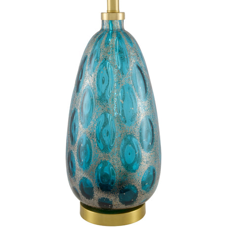 Modern European furniture - Hand-painted Blue Glass Table Lamp - www.oroa.com