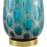 Modern European furniture - Hand-painted Blue Glass Table Lamp - www.oroa.com