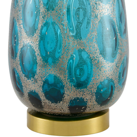 Modern European furniture - Hand-painted Blue Glass Table Lamp - www.oroa.com