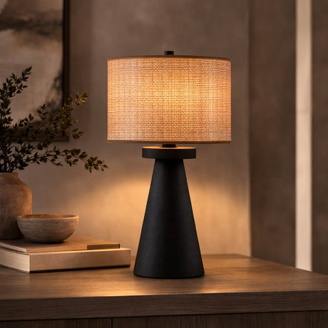 Modern European furniture - Brown Linen Accent Table Lamp - www.oroa.com