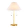 Modern European furniture - White Linen Gold Table Lamp - www.oroa.com