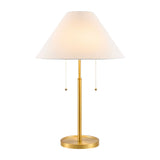 Modern European furniture - White Linen Gold Table Lamp - www.oroa.com