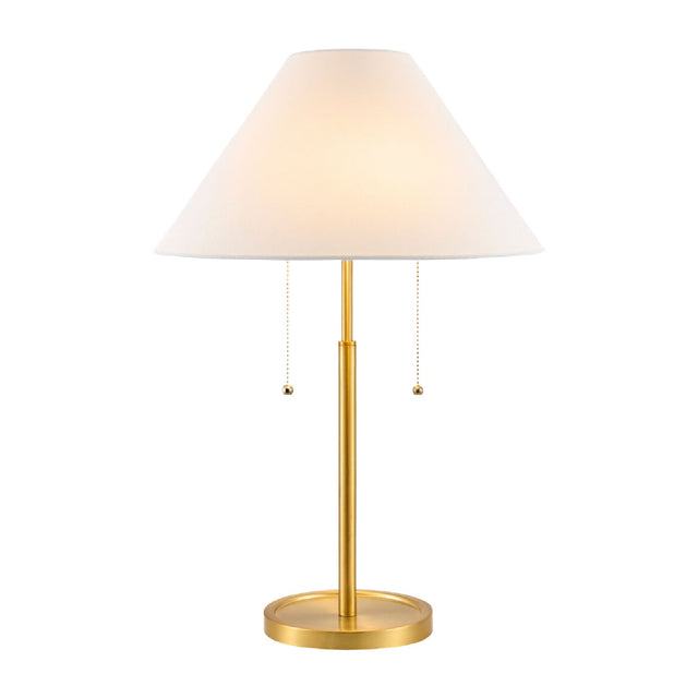 Modern European furniture - White Linen Gold Table Lamp - www.oroa.com