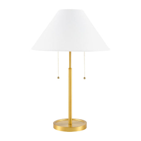 Modern European furniture - White Linen Gold Table Lamp - www.oroa.com