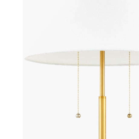 Modern European furniture - White Linen Gold Table Lamp - www.oroa.com