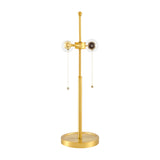 Modern European furniture - White Linen Gold Table Lamp - www.oroa.com