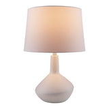 Modern European furniture - Ceramic White Linen Table Lamp - www.oroa.com