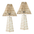 Modern European furniture - Braided Rattan Travertine Table Lamp - www.oroa.com