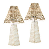 Modern European furniture - Braided Rattan Travertine Table Lamp - www.oroa.com