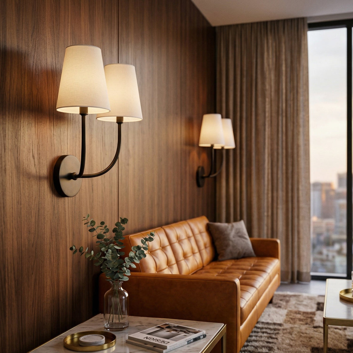 Modern European furniture - White Cotton 2-Light Wall Lamp  - www.oroa.com