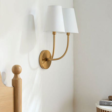 Modern European furniture - White Cotton 2-Light Wall Lamp  - www.oroa.com
