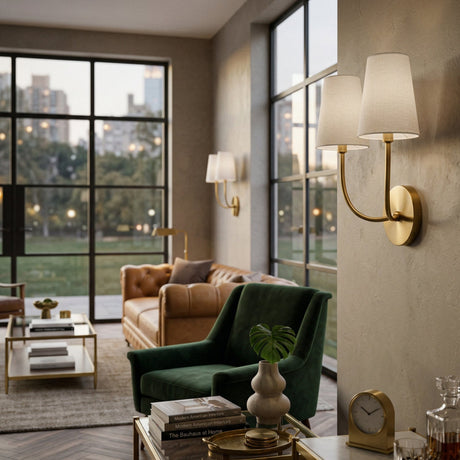Modern European furniture - White Cotton 2-Light Wall Lamp  - www.oroa.com